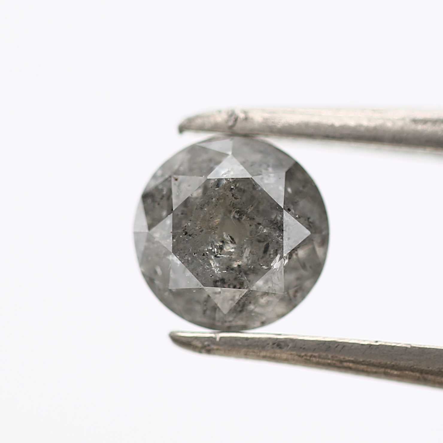 0.71 Carat Salt and Pepper Diamond Round Brilliant Cut Natural Loose Diamond